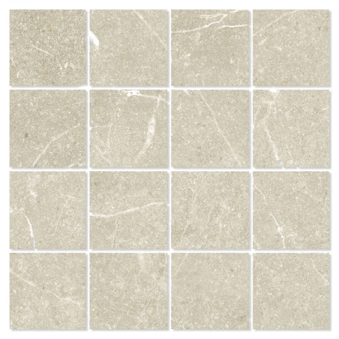 Mosaik Marmor Klinker Marblestone Beige Polerad 30x30 (7x7) cm